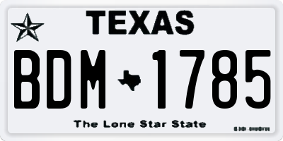 TX license plate BDM1785