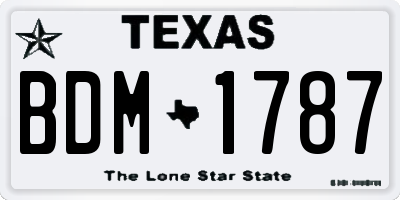 TX license plate BDM1787