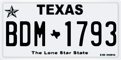 TX license plate BDM1793