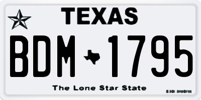 TX license plate BDM1795