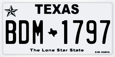 TX license plate BDM1797