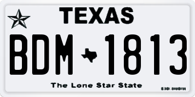 TX license plate BDM1813