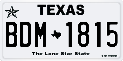 TX license plate BDM1815
