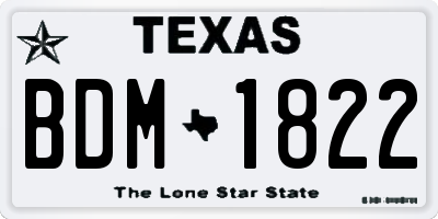 TX license plate BDM1822