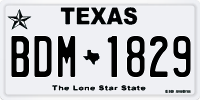 TX license plate BDM1829