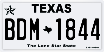 TX license plate BDM1844
