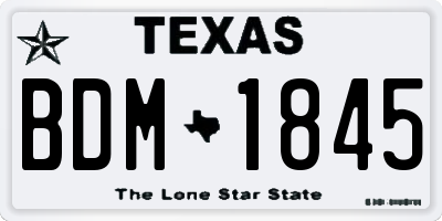 TX license plate BDM1845