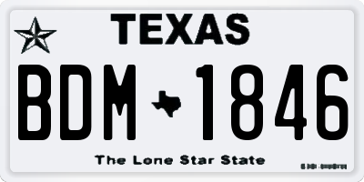 TX license plate BDM1846
