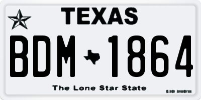 TX license plate BDM1864