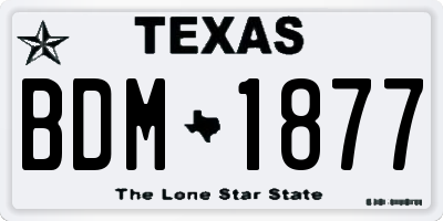 TX license plate BDM1877