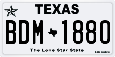 TX license plate BDM1880