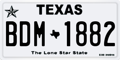 TX license plate BDM1882