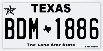 TX license plate BDM1886
