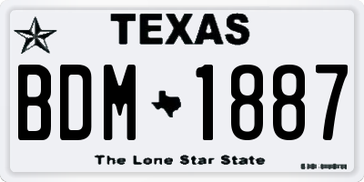 TX license plate BDM1887