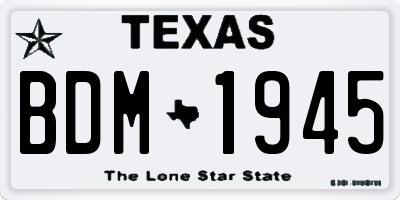 TX license plate BDM1945