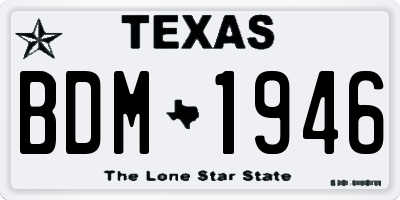 TX license plate BDM1946