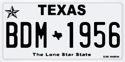 TX license plate BDM1956