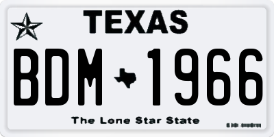 TX license plate BDM1966
