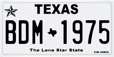 TX license plate BDM1975