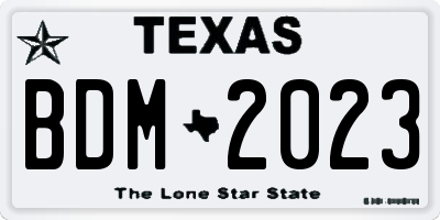 TX license plate BDM2023