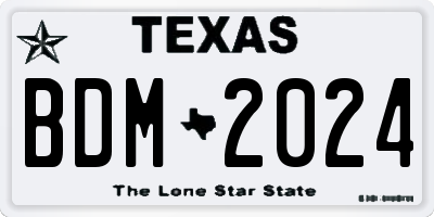 TX license plate BDM2024