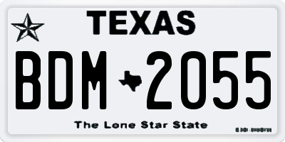 TX license plate BDM2055