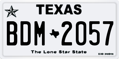 TX license plate BDM2057