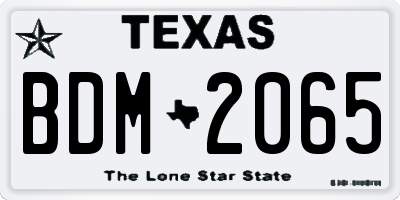 TX license plate BDM2065