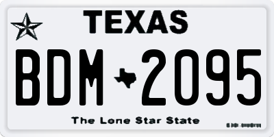 TX license plate BDM2095