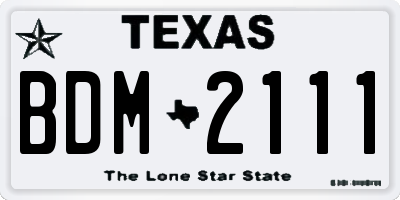 TX license plate BDM2111
