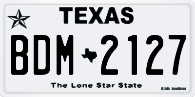 TX license plate BDM2127