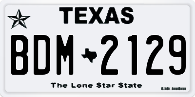 TX license plate BDM2129