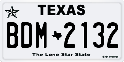 TX license plate BDM2132