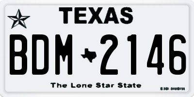 TX license plate BDM2146