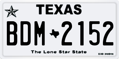 TX license plate BDM2152