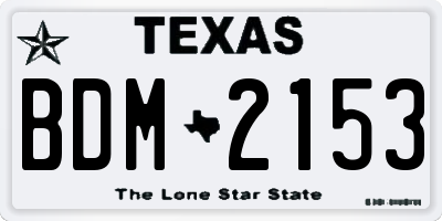TX license plate BDM2153