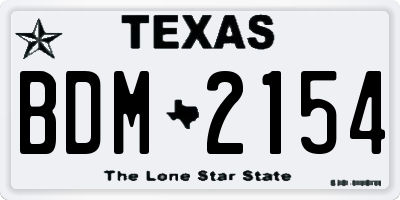 TX license plate BDM2154