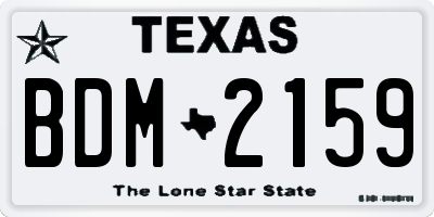 TX license plate BDM2159