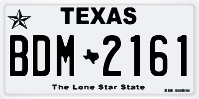 TX license plate BDM2161