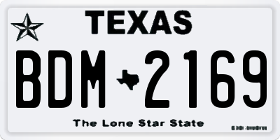 TX license plate BDM2169