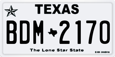 TX license plate BDM2170