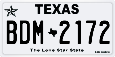 TX license plate BDM2172