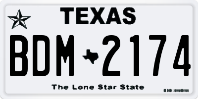 TX license plate BDM2174