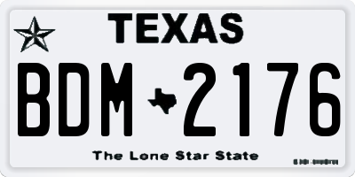 TX license plate BDM2176