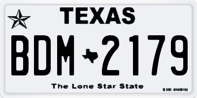 TX license plate BDM2179