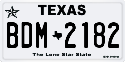TX license plate BDM2182