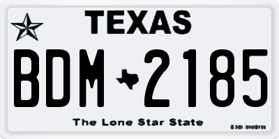 TX license plate BDM2185