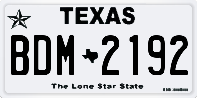 TX license plate BDM2192