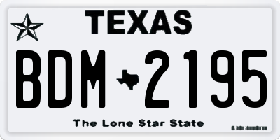 TX license plate BDM2195