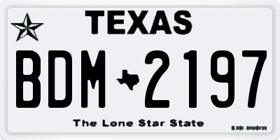 TX license plate BDM2197